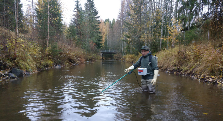 Jaakko koekalastamassa istutuksia