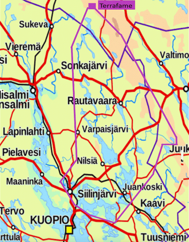 Nilsiän reitin suojeluyhdistksen toimikartta